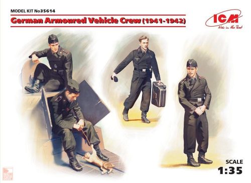 ICM 1:35 German Armoured Vehicle Crew 1941-1942 4 figures and cat