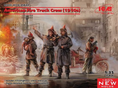 ICM 1:35 American Fire Truck Crew (1910s) (100% new molds)