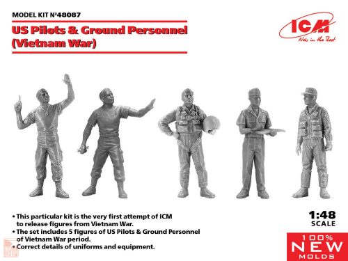 ICM 1:48 US Pilots & Ground Personnel (Vietnam War) (5 figures) (100% new molds)