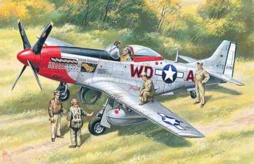 ICM 1:48 Mustang P-51D WWII American Fighter with USAAF Pilots and Ground Personnel