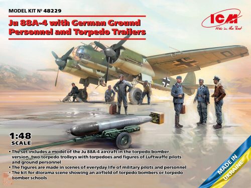 ICM 1:48 Ju 88A-4 with German Ground Personnel and Torpedo Trailers