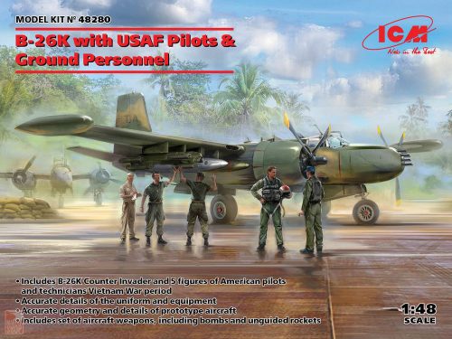 ICM 1:48 B-26K with USAF Pilots & Ground Personnel