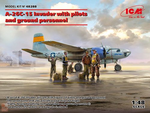 ICM 1:48 A-26C-15 Invader with pilots and ground personnel