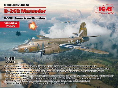 ICM 1:48 B-26B Marauder, WWII American Bomber (100% new molds)