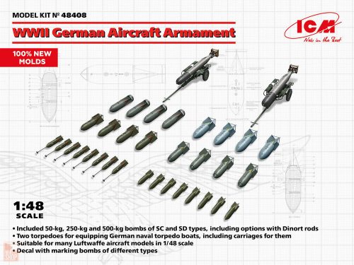 ICM 1:48 WWII German Aircraft Armament (100% new molds)