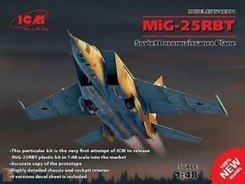 ICM 1:48 MiG-25 RBT,Soviet Reconnaissance Plane (100% new molds)