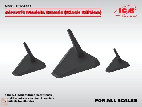 ICM  Aircraft Models Stands (Black Edition)(for 1:144, 1:72, 1:48 und 1:32)