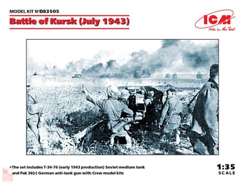 ICM 1:35 Battle of Kursk(July 1943)(T-34-76(early 1943),Pak 36(r )with Crew(4 figures))