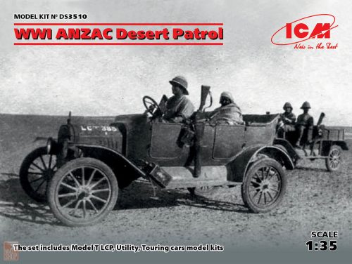 ICM 1:35 WWI ANZAC Desert Patrol (Model T LCP, Utility, Touring)