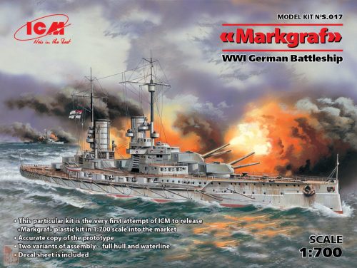 ICM 1:700 Markgraf (full hull & waterline) WWI German Battleship