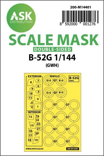 ASK mask 1:144 B-52G double-sided painting mask for Great Wall Hobby