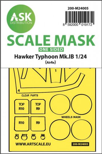 ASK mask 1:24 Hawker Typhoon Mk.IB one-sided express masks for Airfix
