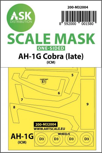 ASK mask 1:32 AH-1G Cobra (late) one-sided for ICM/Special Hobby