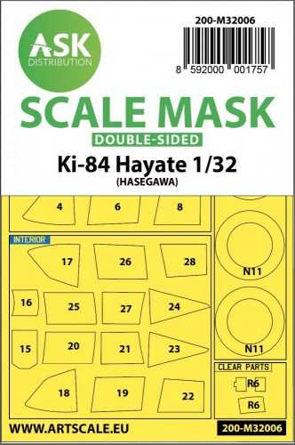 ASK mask 1:32 Nakajima Ki-84 Hayate double-sided express mask for Hasegawa