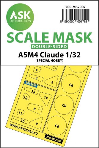 ASK mask 1:32 A5M4 Claude double-sided express mask for Special Hobby