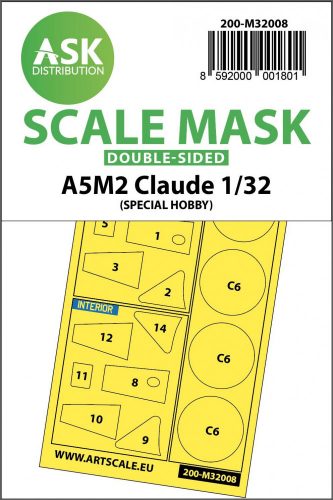 ASK mask 1:32 A5M2 Claude double-sided express mask for Special Hobby