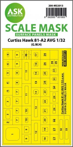 ASK mask 1:32 Curtiss Hawk 81-A2 AVG surface panels masks for GWH