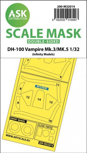 ASK mask 1:32 DH-100 Vampire Mk.3 / Mk.5 double-sided express masks for Infinity