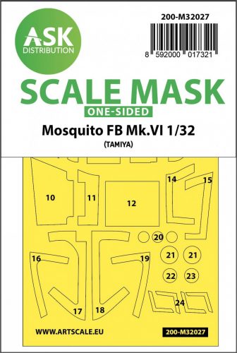 ASK mask 1:32 Mosquito FB Mk.VI one-sided express masks for Tamiya