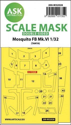 ASK mask 1:32 Mosquito FB Mk.VI double-sided express masks for Tamiya