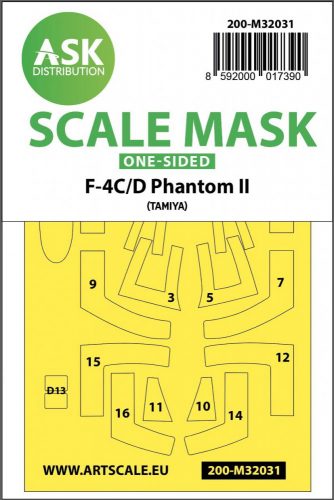 ASK mask 1:32 F-4C/D Phantom one-sided mask for Tamiya