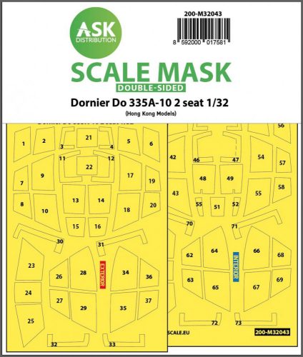 ASK mask 1:32 Dornier Do 335A-10 two seater double-sided mask for HK Models