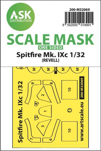 ASK mask 1:32 Spitfire Mk.IXc one-sided fit mask for Revell