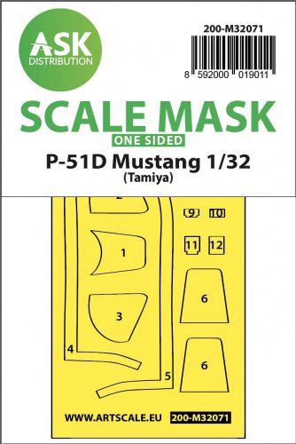 ASK mask 1:32 P-51D Mustang one-sided fit mask for Tamiya