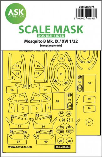 ASK mask 1:32 Mosquito B Mk.IX/XVI double-sided fit mask for Hong Kong Model