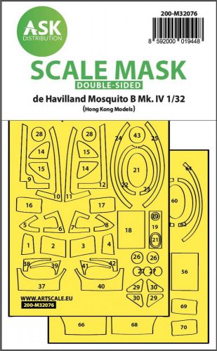 ASK mask 1:32 Mosquito B Mk.IV double-sided fit mask for Hong Kong Model