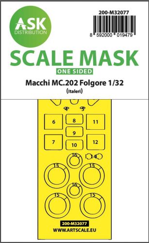 ASK mask 1:32 Macchi MC.202 Folgore one sided express fit mask for Italer