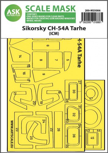 ASK mask 1:35 Sikorsky CH-54A Tarhe one-sided express fit mask for ICM
