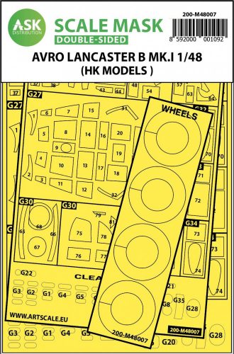 ASK mask 1:48 Avro Lancaster Mk.I B double-sided painting mask for HK Models