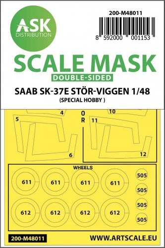 ASK mask 1:48 SAAB SK-37E Stör-Viggen double-sided painting mask for Special Hobby