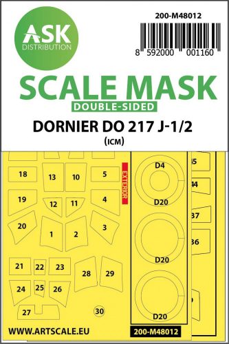 ASK mask 1:48 Dornier Do 217J-1/2 double-sided painting mask for ICM