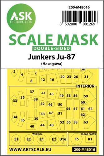 ASK mask 1:48 Junkers Ju 87D-3 double-sided painting mask for Hasegawa / Hobby2000