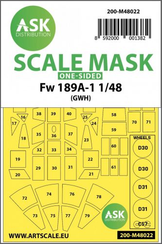 ASK mask 1:48 Focke Wulf Fw 189 one-sided painting mask for Great Wall Hobby