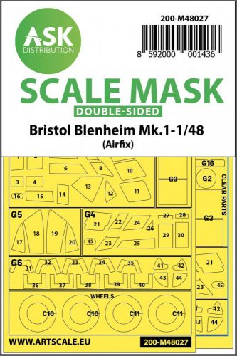 ASK mask 1:48 Bristol Blenheim Mk.I double-sided painting mask for Airfix