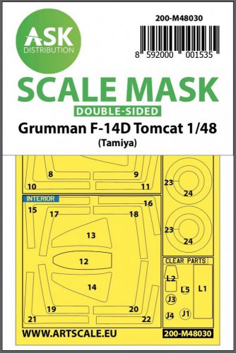 ASK mask 1:48 F-14D double-sided painting mask for Tamiya