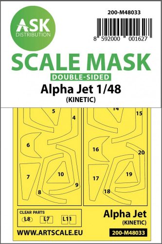 ASK mask 1:48 Alpha Jet double-sided painting mask for Kinetic