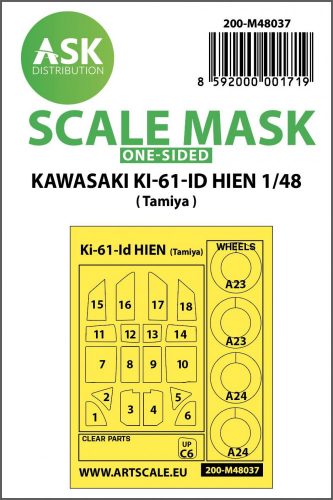 ASK mask 1:48 Kawasaki Ki-61-ID Hien one-sided painting mask for Tamiya