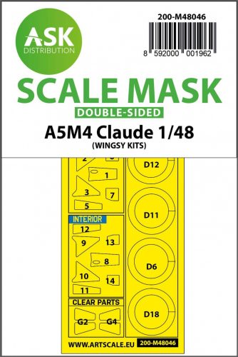 ASK mask 1:48 A5M4 Claude double-sided painting mask for Wingsy kits