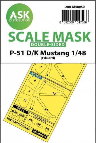ASK mask 1:48 P-51D/K Mustang double-sided mask for Eduard