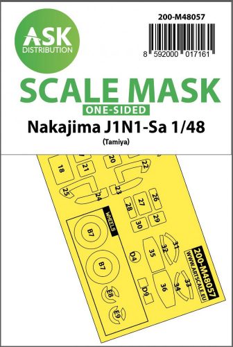 ASK mask 1:48 Nakajima J1N1-Sa one-sided express mask for Tamiya