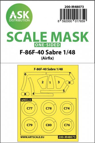 ASK mask 1:48 F-86F-40 Sabre one-sided mask for Airfix