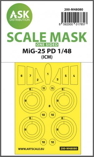 ASK mask 1:48 MiG-25 PD one-sided mask self -adhesive pre-cutted for ICM