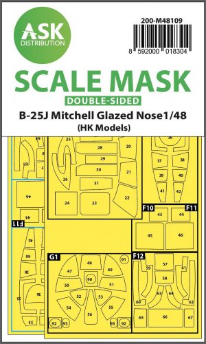 ASK mask 1:48 B-25J Mitchell double-sided mask self-adhesive pre-cutted for HK Models