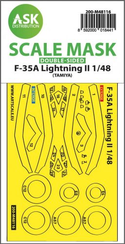 ASK mask 1:48 F-35A Lightning II double-sided express mask, self-adhesive and pre cutted for Tamiya