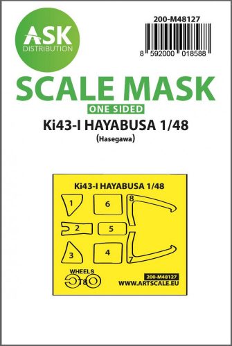 ASK mask 1:48 Ki-43-I Hayabusa one-sided express mask, self-adhesive and pre-cutted for Hasegawa