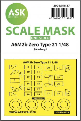 ASK mask 1:48 A6M2b Zero Type 21 one-sided express mask for Academy